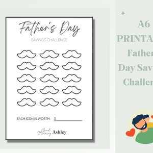 A6 PRINTABLE Father&#39;s Day Savings Challenge Tracker