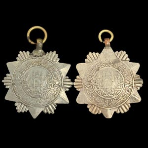 Afghanistan King Nader Shah Silver Order Medals | Star of Honor Award Medals | 2 Unit