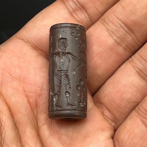 Medieval Intaglio Seal Cylinder Jasper Stone Stamp Bead