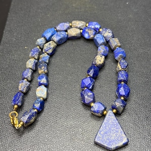 Old Adorable Lapis Lazuli Stone Beads Beautiful Necklace