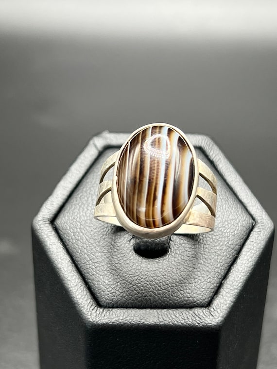Vintage Handmade Silver Malachite Ring