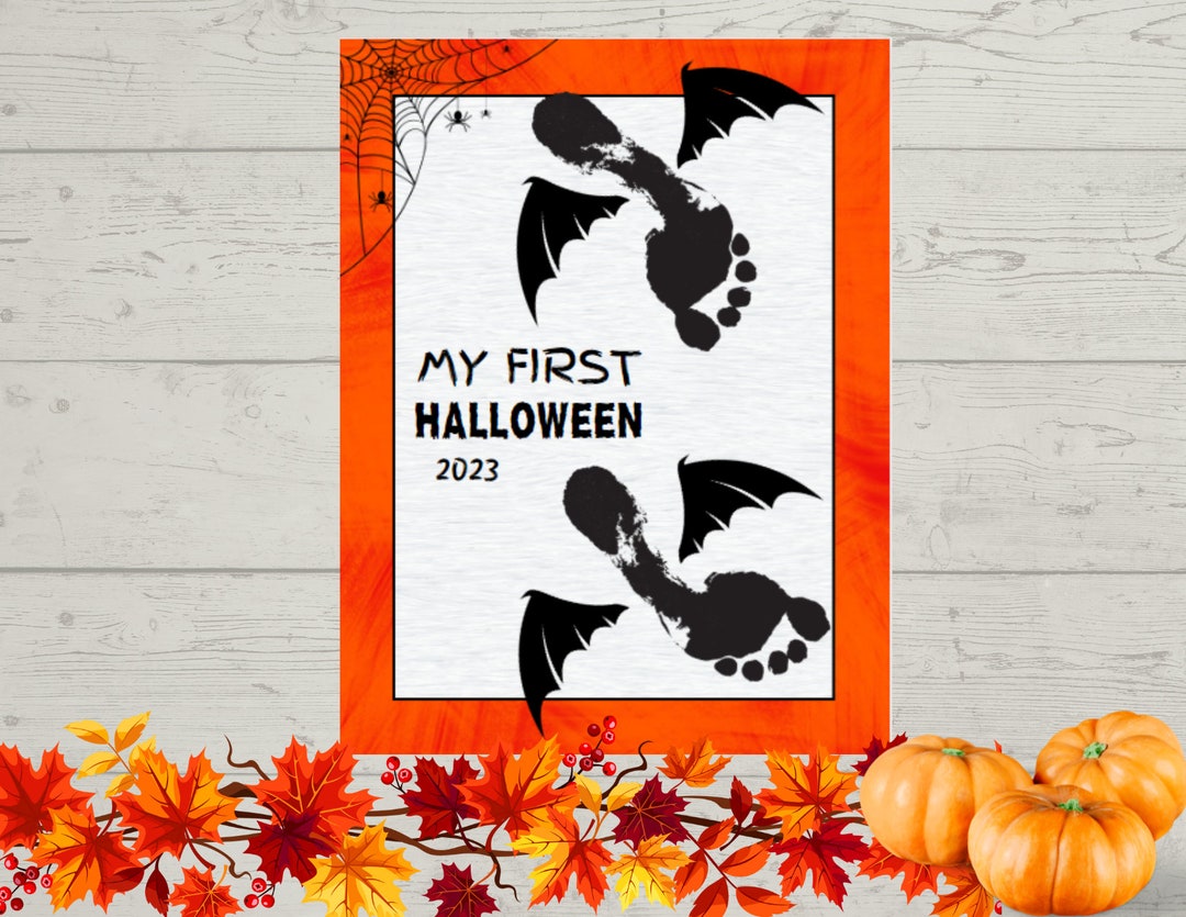 My First Halloween Footprint Art Toddles and Baby Activity Etsy