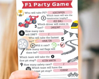 F1 Party Game: Formula 1 Watch Party (PDF Files)