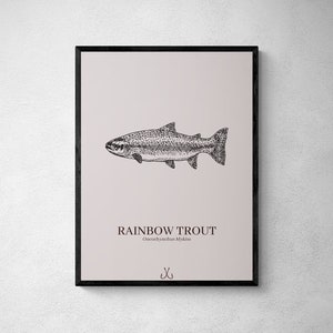 FISH POSTER BUNDLE Fishing Gift Fish Gift Trout Printable Fishing Wall Art Minimalist Poster Fishing Gift for Men Fishing Gift for Women