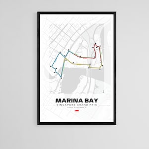 FORMEL 1 MARINA BAY Poster F1 Poster F1 Track Poster Singapur Track Poster Marina Bay Print Formel 1 Print F1 Print Singapur Grandprix
