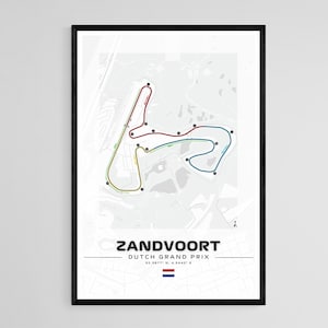 FORMULA 1 ZANDVOORT POSTER F1 Poster F1 Track Poster Zandvoort Track Poster Zandvoort Print Formel 1 Print F1 Print Holland Grandprix Poster