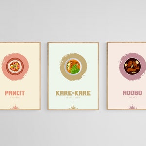 FILIPINO FOOD BUNDLE Light Filipino Art Food Culture Filipino Food Art Wall Art Minimalist Poster Philippines Print Philippines Art