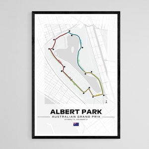 FORMULE 1 ALBERT PARK Poster F1 Poster F1 Track Poster Albert Park Track Poster Formule 1 Print F1 Print Australische Grand Prix
