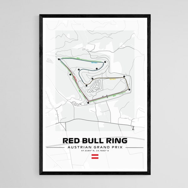 FORMEL 1 Red Bull Ring POSTER F1 Poster F1 Track Poster Red Bull Ring Druck Formel 1 Print F1 Print Großen Preis von Österreich