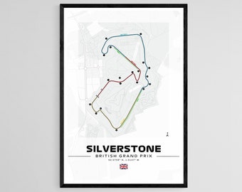 FORMULA 1 SILVERSTONE POSTER F1 Poster F1 Track Poster Silverstone Print Formula 1 Print F1 Print British Grand Prix Silverstone Circuit