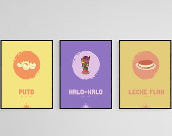 FILIPINO FOOD BUNDLE Dessert Color Filipino Art Food Culture Filipino Food Art Wall Art Minimalist Poster Philippines Print Philippines Art