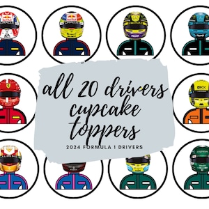 Formula 1 Birthday Party Cupcake Topper F1 Party Decor F1 Birthday Formula 1 Party F1 Birthday Party Formula 1 Helmet Formula 1 Cars Cupcake