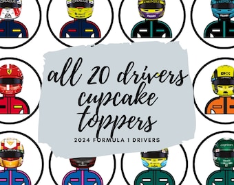 Formula 1 Birthday Party Cupcake Topper F1 Party Decor F1 Birthday Formula 1 Party F1 Birthday Party Formula 1 Helmet Formula 1 Cars Cupcake
