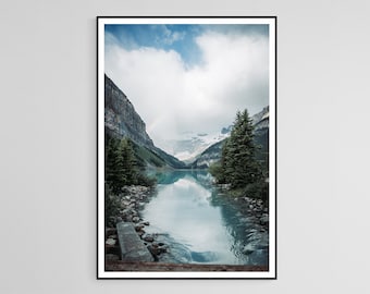 LAKE LOUISE PRINT Rainbow Lake Louise Wall Art Lake Louise Poster Lake Louise Digital Banff Print Banff Poster Banff Art Banff Wall Art