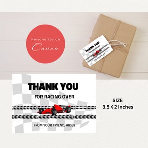Formula 1 Birthday Party Thank You Tag F1 Party Decor F1 Birthday Formula 1 Party F1 Birthday Party thank you card f1 racing birthday party