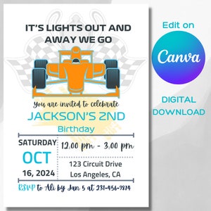 FORMULA 1 BIRTHDAY INVITATION Formula 1 Party Card F1 Decor F1 Party Decorations Formula 1 Invitation F1 Birthday Party Race Car Invitations