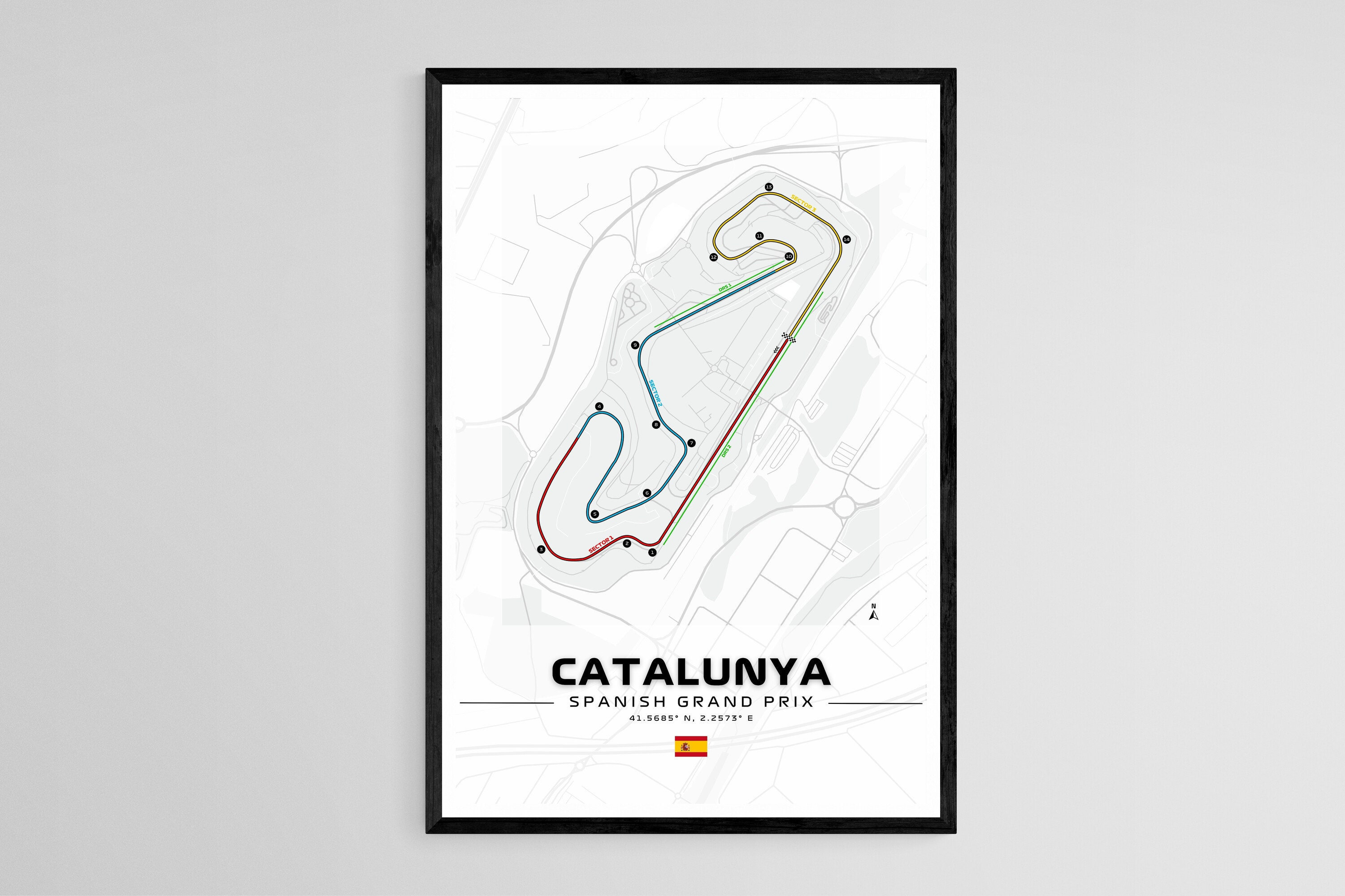 FORMULA 1 CATALUNYA POSTER F1 Poster F1 Track Poster Catalunya Track Poster Catalunya Print Formula 1 Print F1 Print Spanish Grand Prix