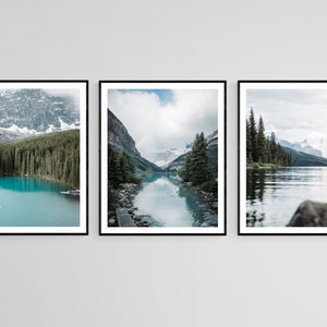 BANFF PRINT Lake Louise Print Moraine Lake Art Banff Poster Banff Art Banff Wall Art Banff Travel Poster Jasper Lake Louise Wall Art
