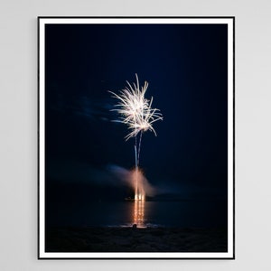 Impression de feux d'artifice, affiche de feux d'artifice, art de feux d'artifice, art mural de feux d'artifice, cadeau de pendaison de crémaillère