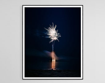 FIREWORKS Print Fireworks Poster Fireworks Art Fireworks Wall Art Gift Housewarming Gift
