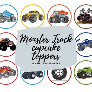 MONSTER TRUCK CUPCAKE Topper Monster Truck Geburtstagsparty Monster Truck Kuchendeckel Monstertruck Monstertrucks Monster Truck Party