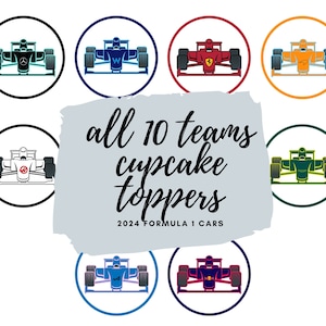 Formula 1 Birthday Party Cupcake Topper F1 Party Decor F1 Birthday Formula 1 Party F1 Birthday Party Formula 1 Car Formula 1 Cars Cupcake