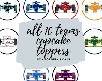 Formula 1 Birthday Party Cupcake Topper F1 Party Decor F1 Birthday Formula 1 Party F1 Birthday Party Formula 1 Car Formula 1 Cars Cupcake