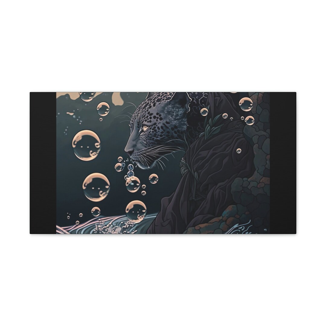 bubble-black-panther-canvas-print-panther-canvas-painting-panther