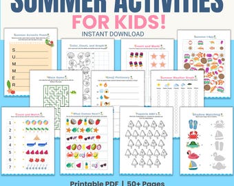 Sommer-Kinderaktivitäten: Über 50 lustige Aktivitätsseiten (druckbare PDF)