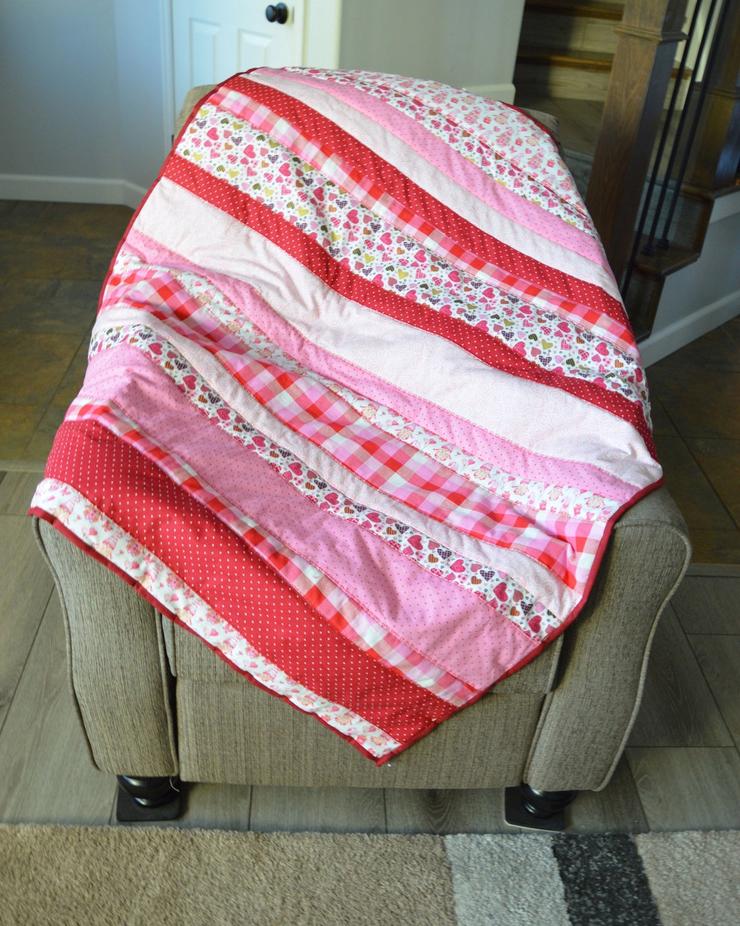 Handmade Valentine's Day Throw/lap Quilt Etsy