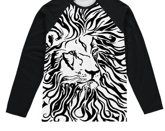 Camiseta de manga larga de béisbol con sublimación de león