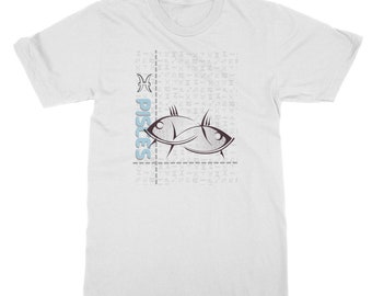 Camiseta Piscis, camiseta con signo del zodíaco, camiseta del zodíaco de Piscis, camiseta de cumpleaños de Piscis, camiseta de manga corta unisex, regalos para Piscis, camiseta de Piscis