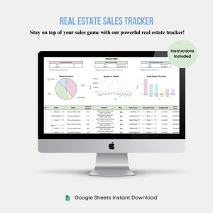 Real Estate Sales Tracker | Google Sheets Template | Gross Income, Net Income and Post-tax Income | Real Estate Agents | Transaction Planner