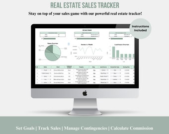 Real Estate Sales Tracker | Google Sheets Template | Gross Income, Net Income and Post-tax Income | Real Estate Agents | Transaction Planner