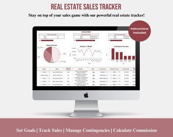 Real Estate Sales Tracker | Google Sheets Template | Gross Income, Net Income and Post-tax Income | Real Estate Agents | Transaction Planner