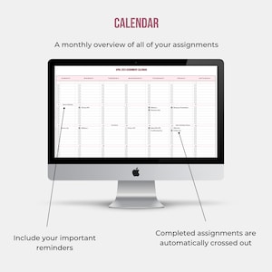 Assignment Tracker | Student Planner | Google Sheets Spreadsheet ...