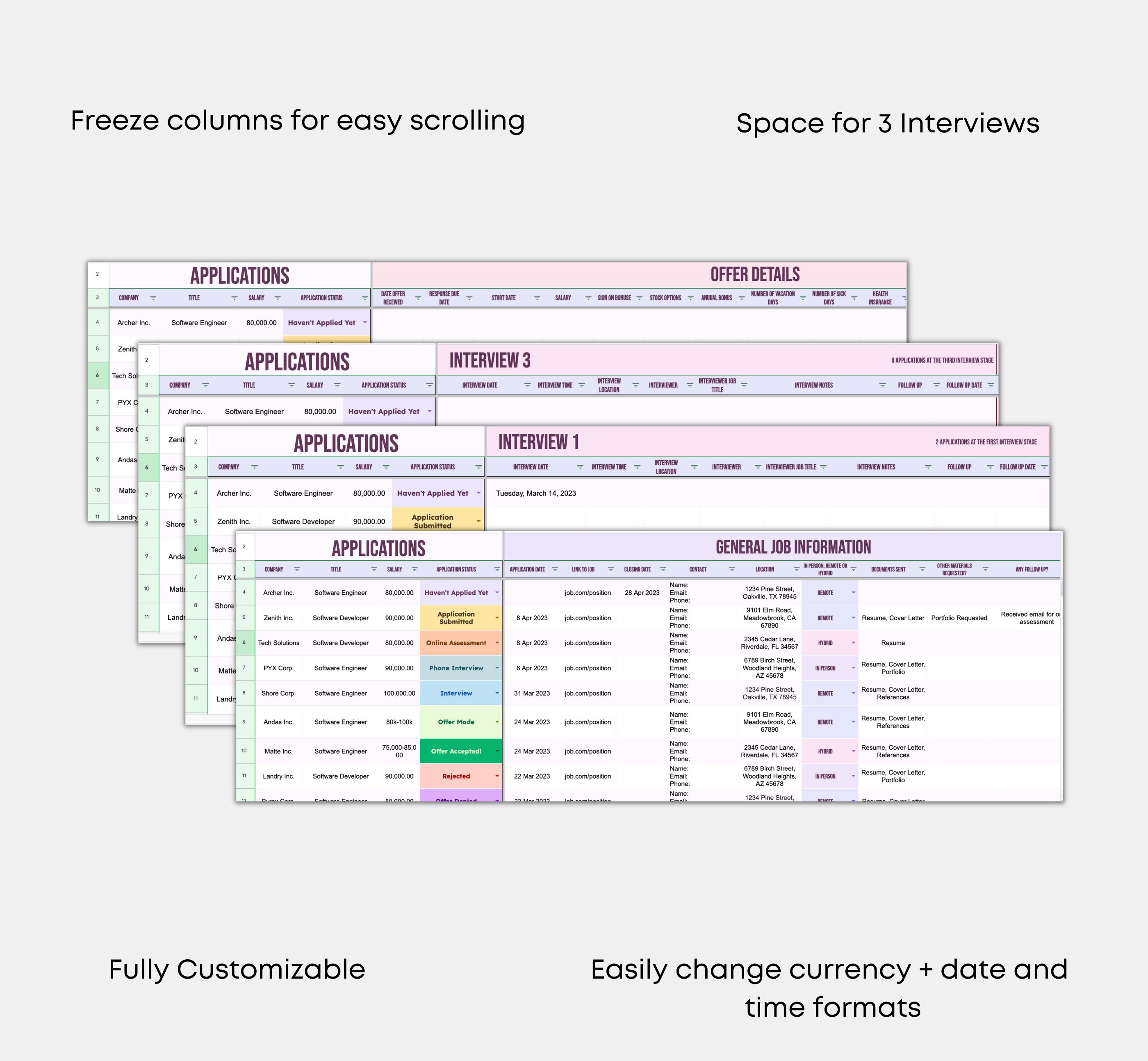 Job Application Tracker Bundle With Decision Matrix and Salary ...
