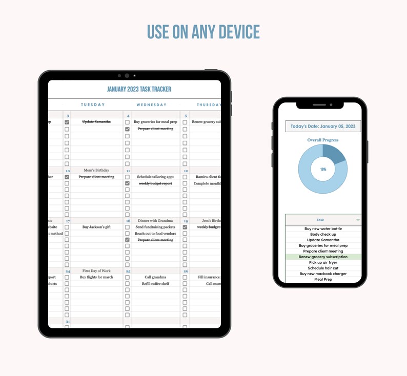 Dynamic to Do List and Calendar | Google Sheets Task Tracker ...