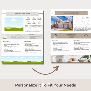 Professional and Modern Real Estate Home Feature Sheet Template | Canva ...