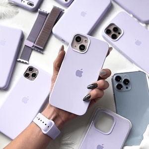 Parma Violet Purple Logo Silicone Phone Case iPhone 15 14 13 12 11 X 8 SE Plus Mini Pro Max Cover Solid Plain Pastel Pale Light Lilac Baby