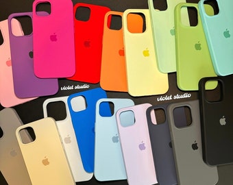 Gummi Logo Handytasche iPhone 15 14 13 12 11 X XS 8 Pro Max Plus Mini Abdeckung Silikon Solid schlicht schlicht pastell blass hell hell hell blau rosa