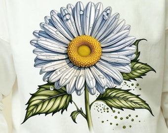 Watercolor Daisy PNG Clipart: Flower Shirt Design (Digital Download)