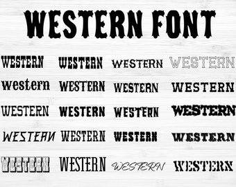 Western Font Bundle: Cowboy Style (TTF SVG) Digital Download
