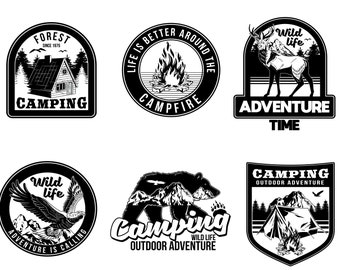 Camping SVG-paket: Äventyrsskjortdesigner (digital nedladdning)