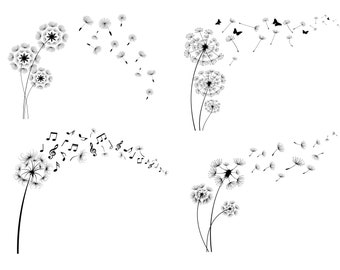 dandelion svg bundle , dandelion png , dandelion wall art , Dandelion Clipart ,