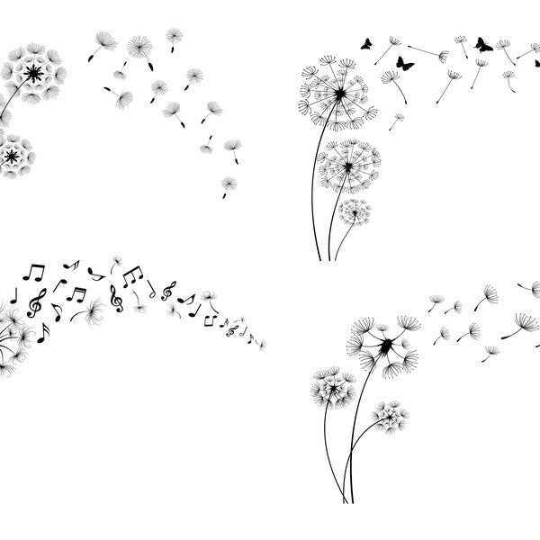 dandelion svg bundle , dandelion png , dandelion wall art , Dandelion Clipart ,