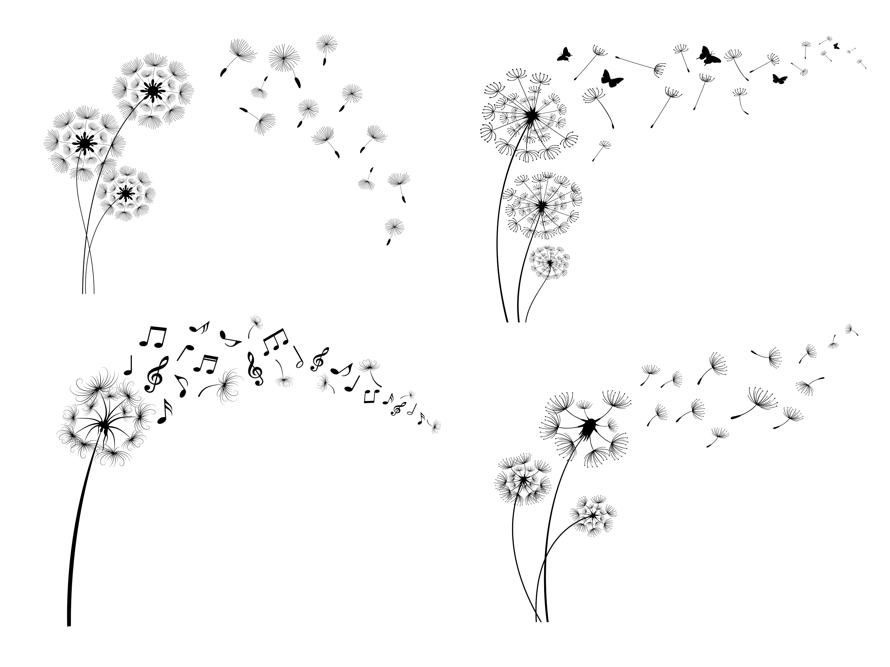 dandelion svg bundle , dandelion png , dandelion wall art , Dandelion Clipart ,