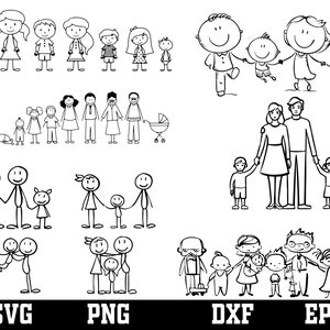 stick family svg bundle , Stick Family clipart , stick family cut file , Family SVG