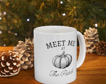 Happy Fall Coffee Mug, Pumpkin Patch Design
