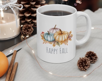 Taza de café con calabaza de otoño, taza navideña de otoño